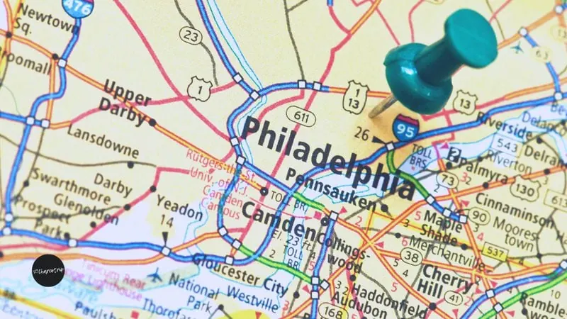 Mapa donde se apunta a Filadelfia